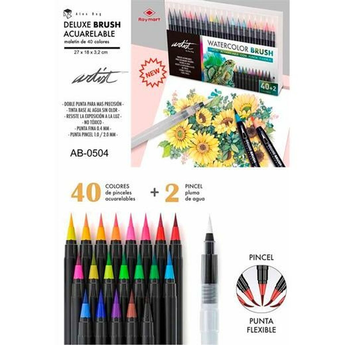 Set di Pennarelli Alex Bog Deluxe Brush Acuarelable Multicolore